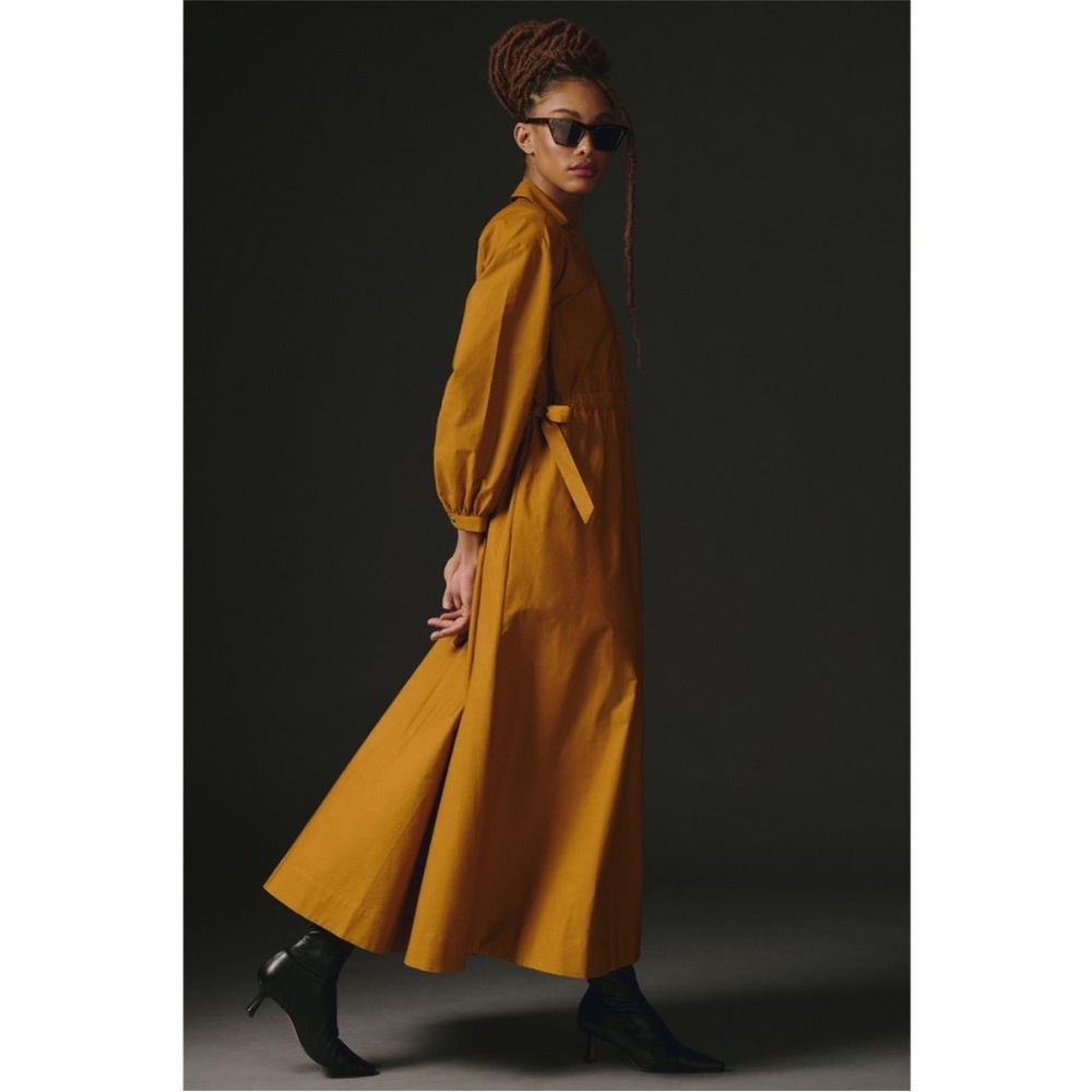 Anthropologie Maeve Cinched Shirt Dress L - Picture 4 of 7